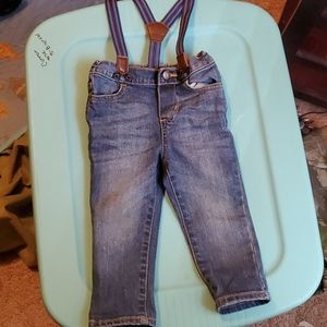 Jeans with suspenders